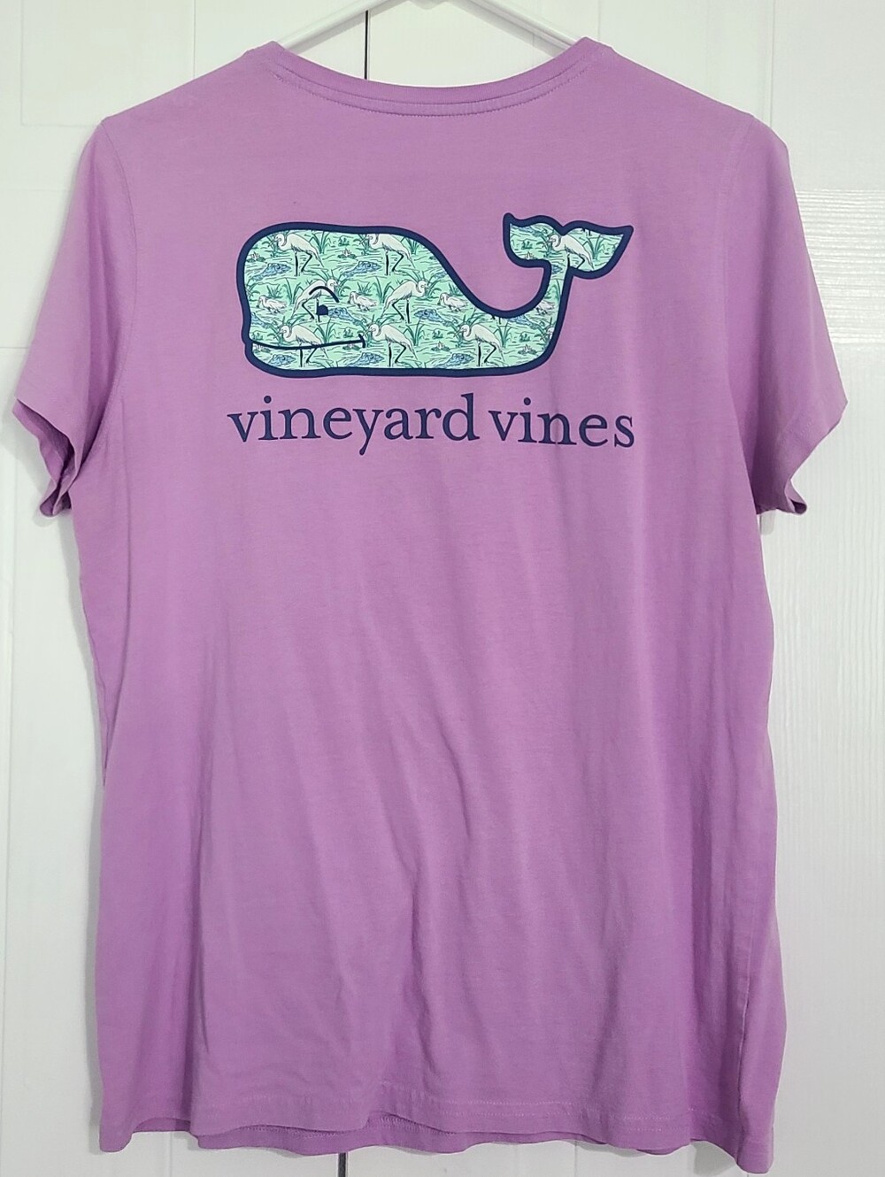 Vineyard Vines Lilac Tee with Mint Pattern Whale
